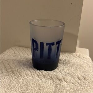 Pitt University of Pittsburgh Frosted Blue Shot Glass